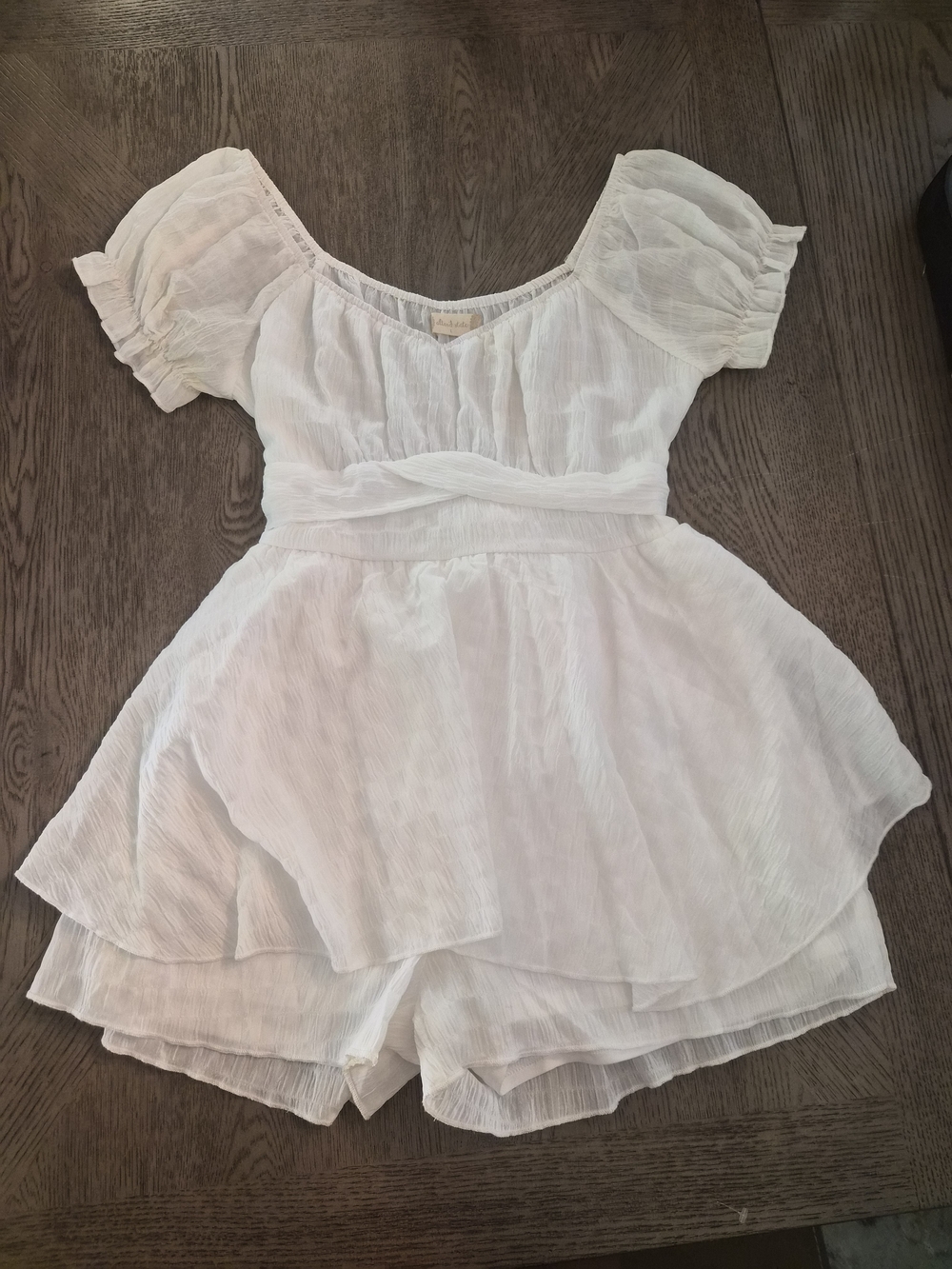 Altar'd State White Layered Ruffle Romper Dress